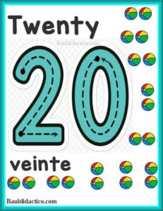 20 En Letras Números en inglés del 1 al 20 - % Baúl Didáctico