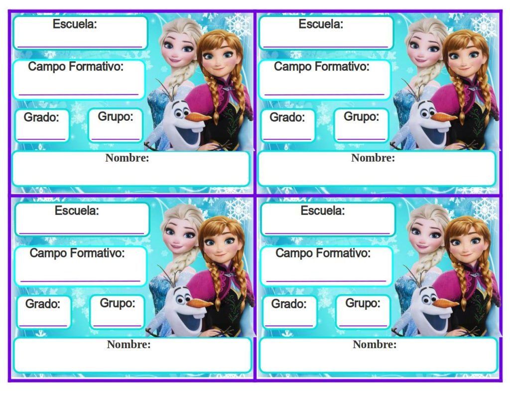 Etiquetas escolares