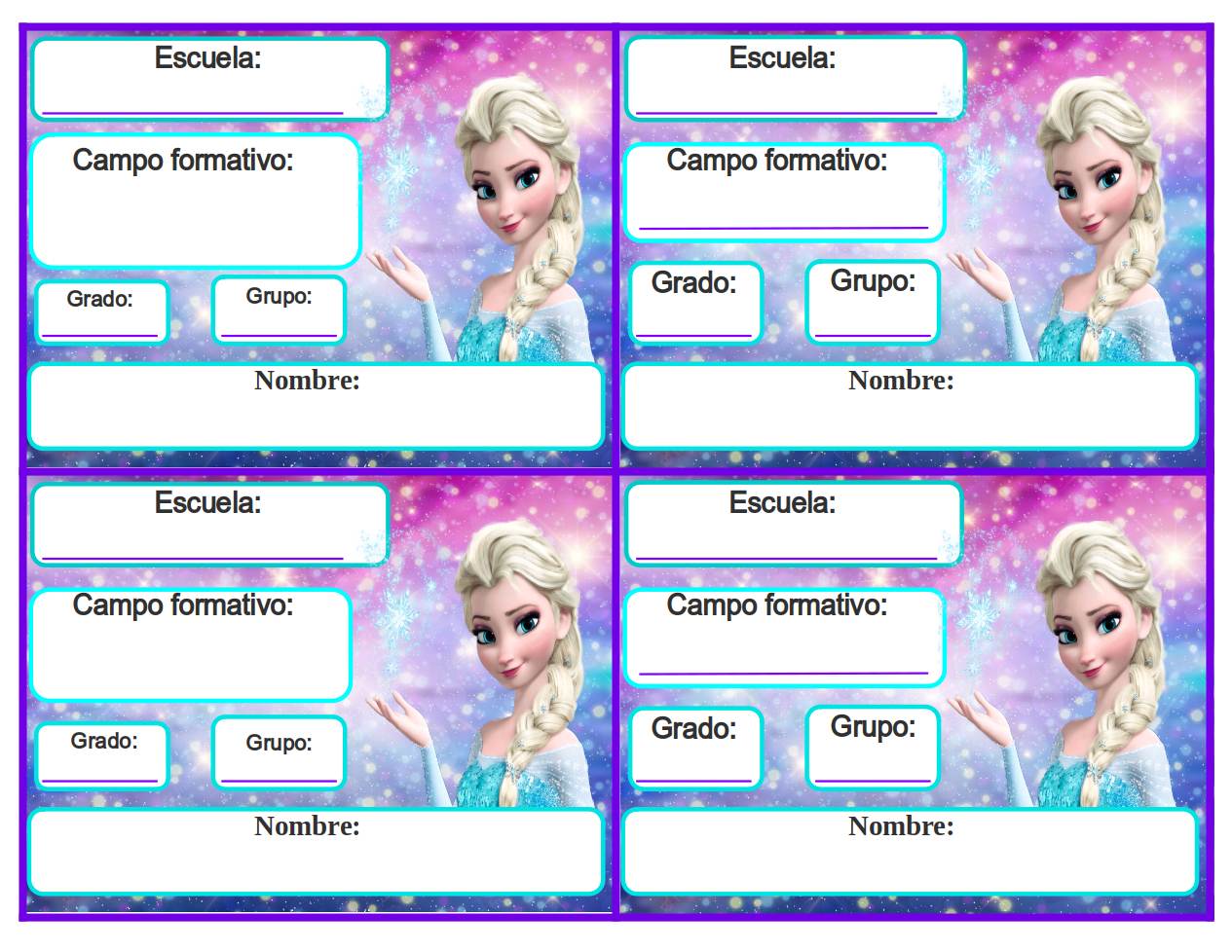 Etiquetas escolares