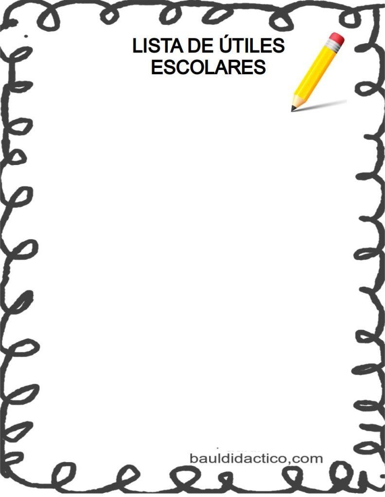 Plantillas de útiles escolares