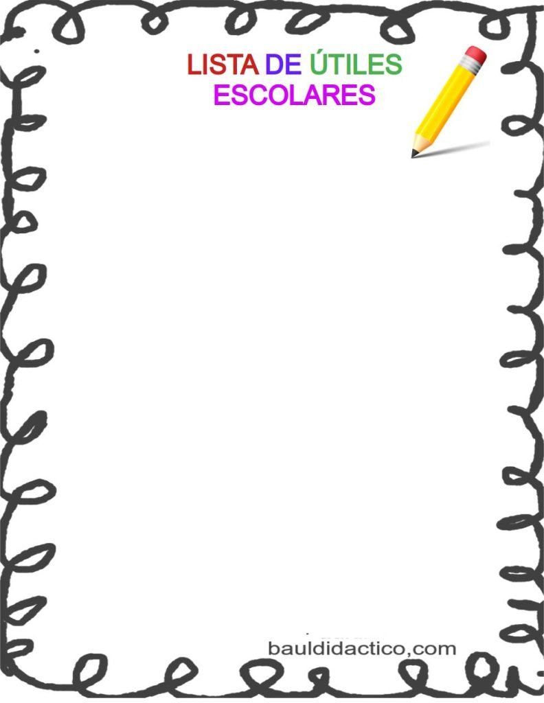 Plantillas de útiles escolares