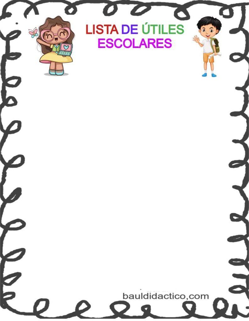 Plantillas de útiles escolares