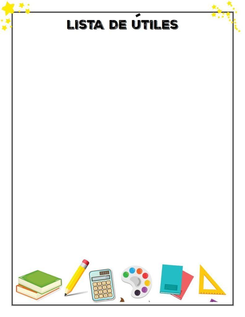 Plantillas de útiles escolares