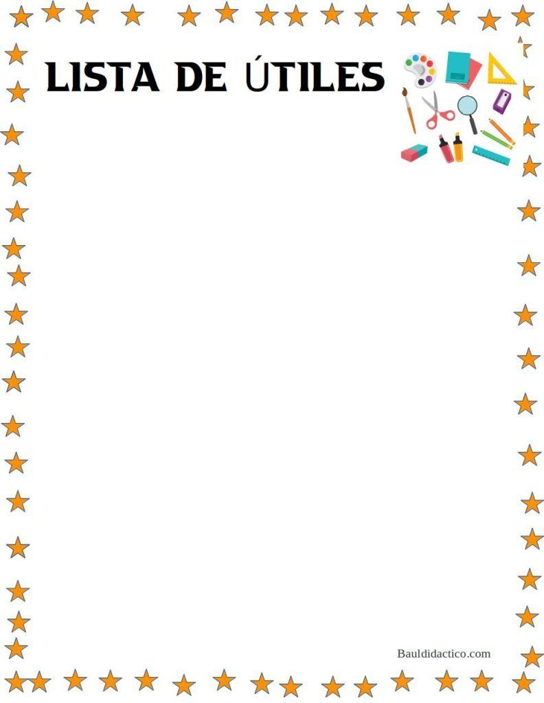 Plantillas de útiles escolares