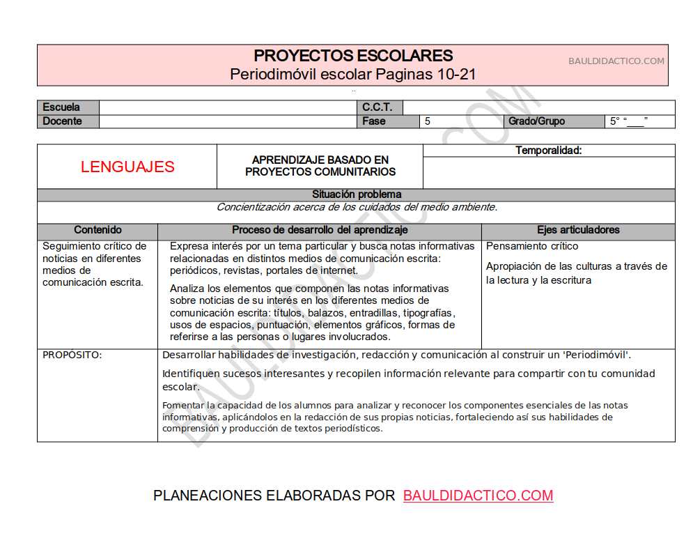 Planeaciones 5to- Periodimóvil escolar