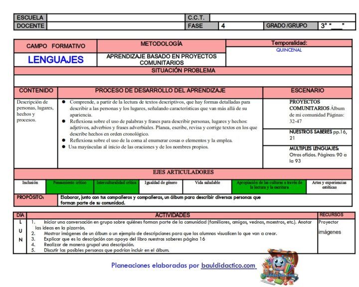 Proyecto "Álbum de mi comunidad"