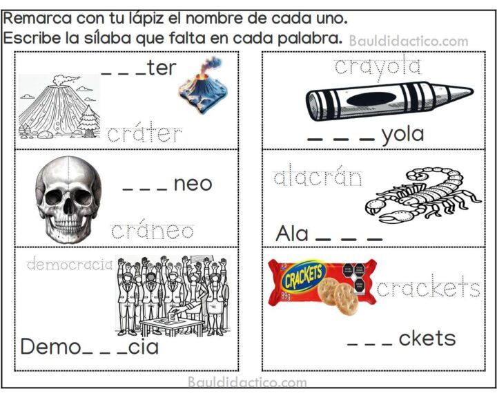 Palabras con cra, cre, cri, cro y cru