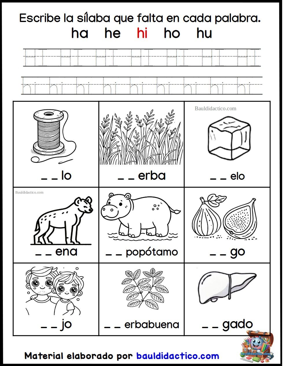 Letra H - ESPAÑOL - Baúl Didáctico