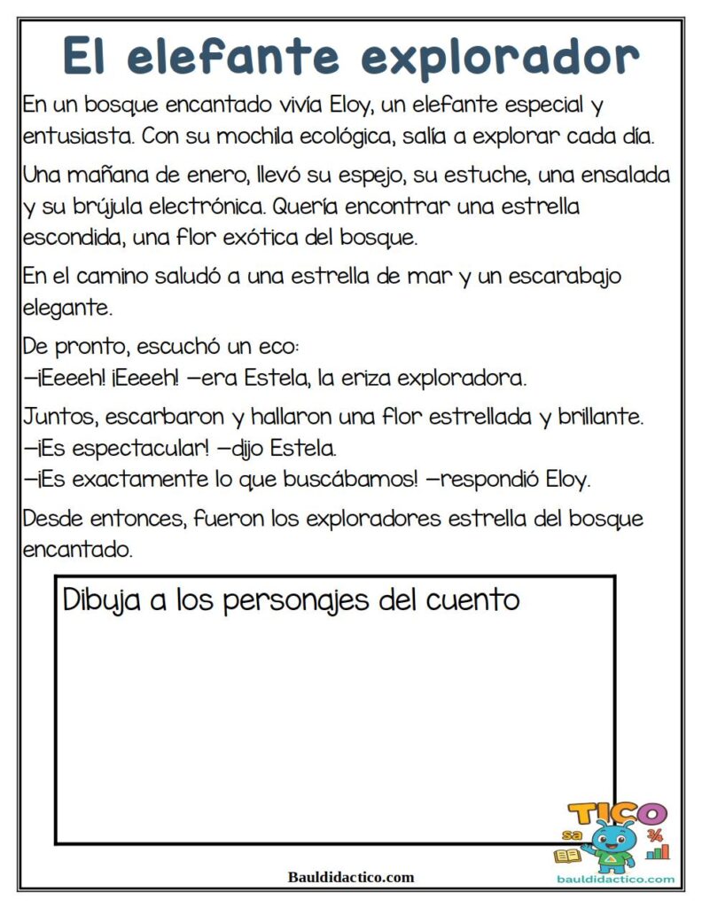 Cuento con la letra E