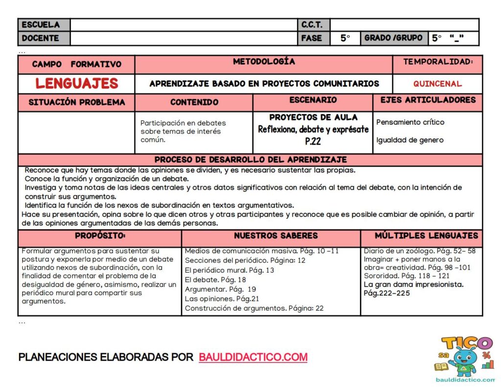 Reflexiona, debate y exprésate
