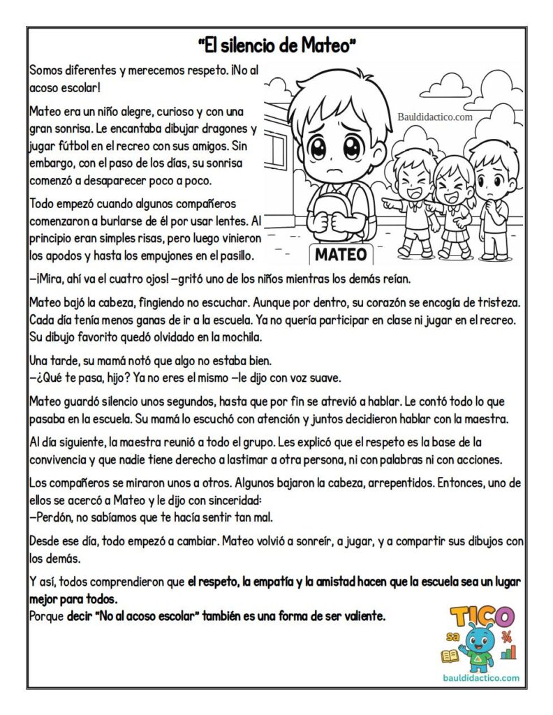 Somos diferentes y merecemos respeto. ¡No al acoso escolar!