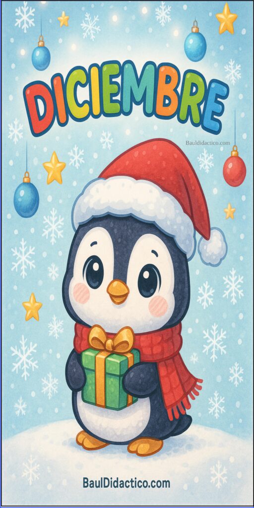 Lona pingüino navideño