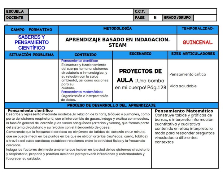 Proyecto de aula “¡Una bomba en mi cuerpo!”