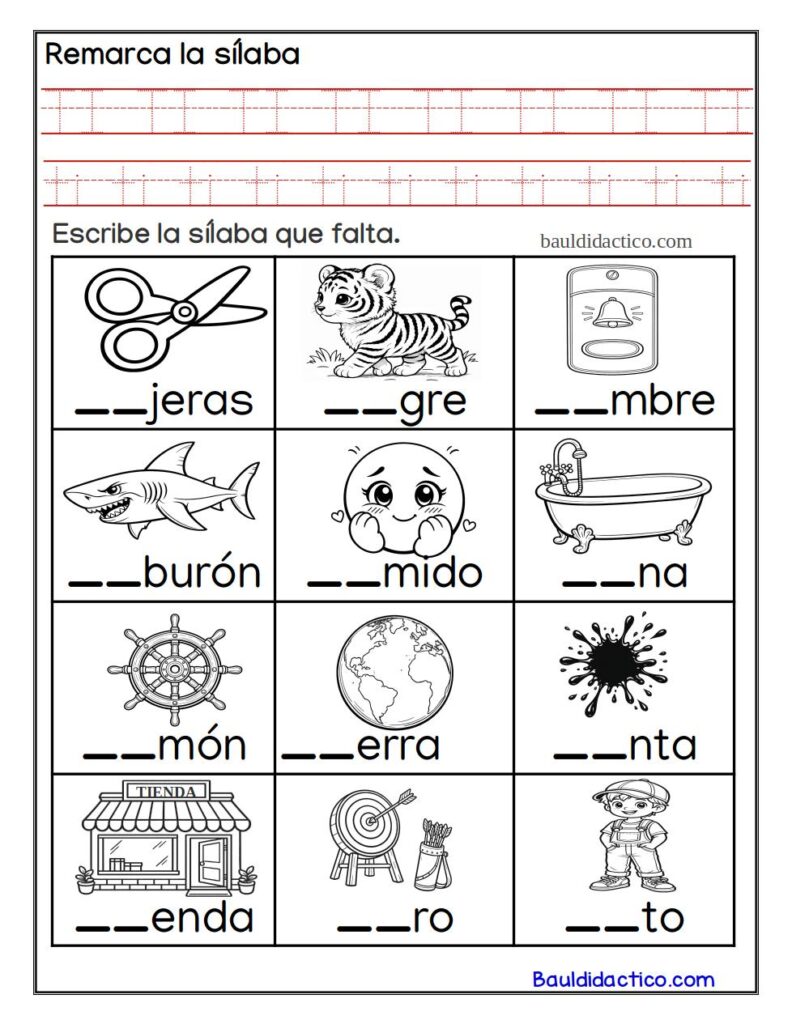 actividades de la letra T para imprimir