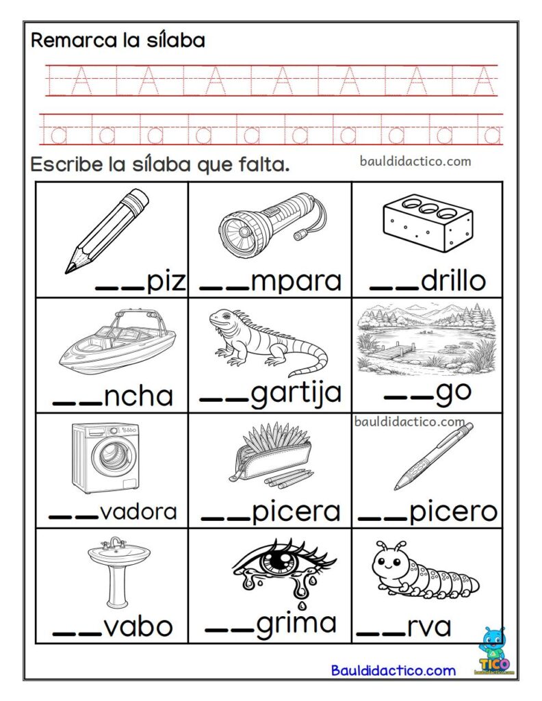 Completa con la letra L