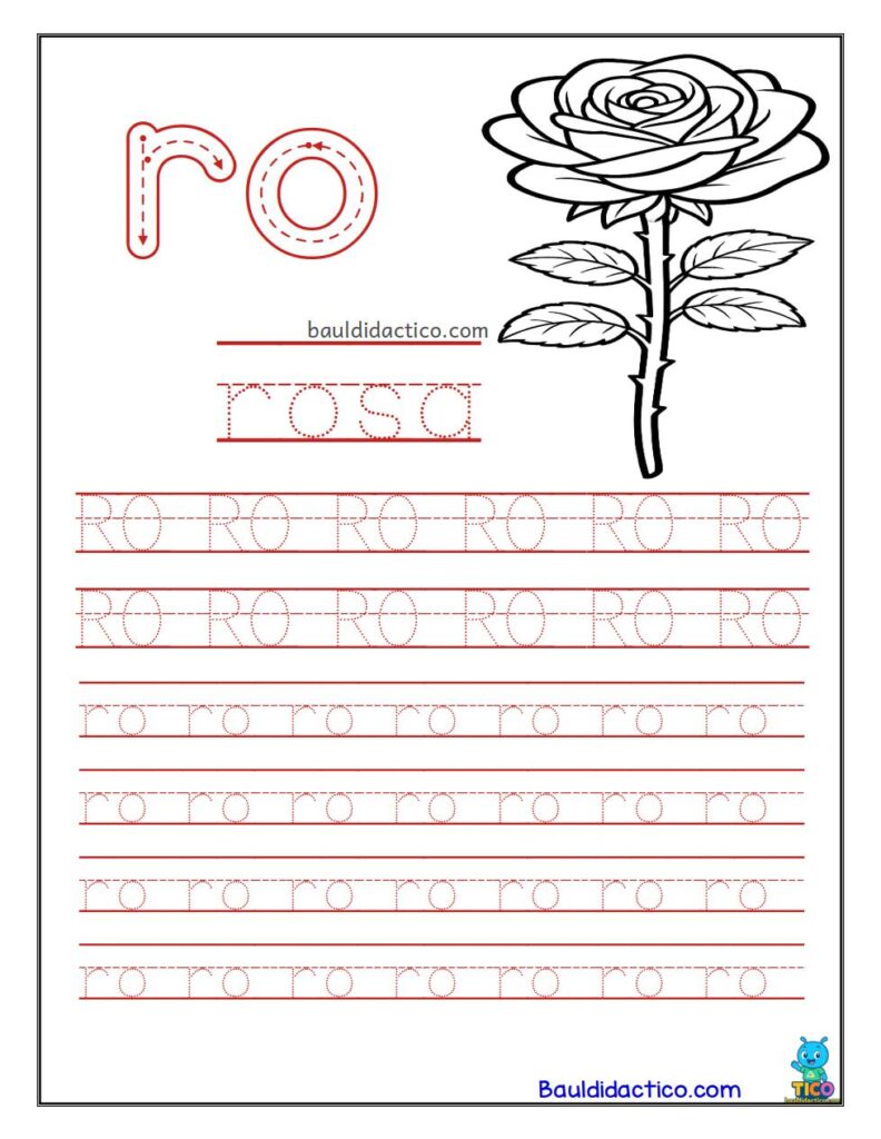 Sílaba ro, letra R