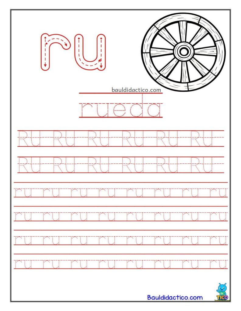 Letra r, sílaba ru