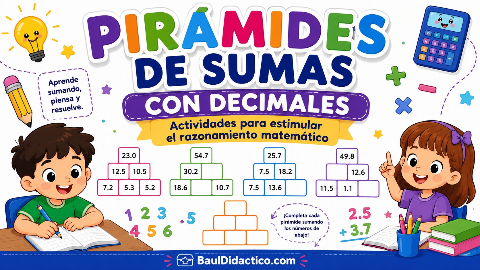 Pirámides de Sumas con Punto Decimal