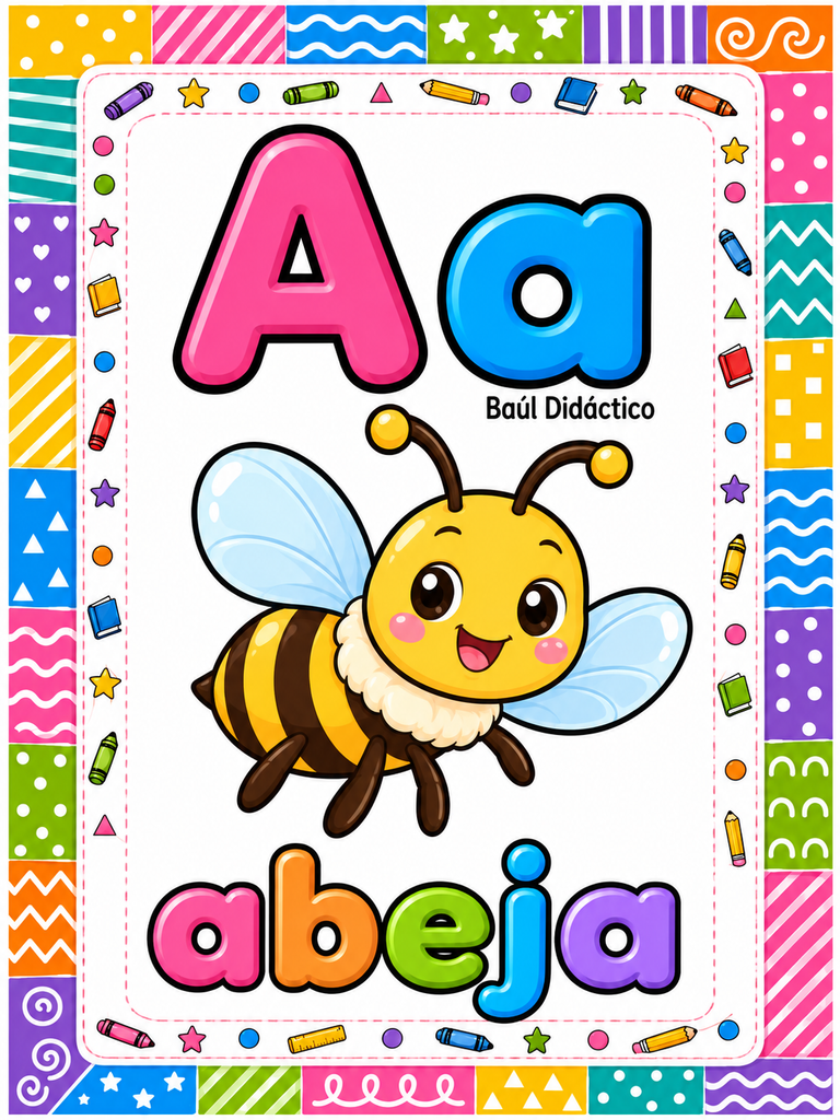 Abecedario ilustrado letra por letra