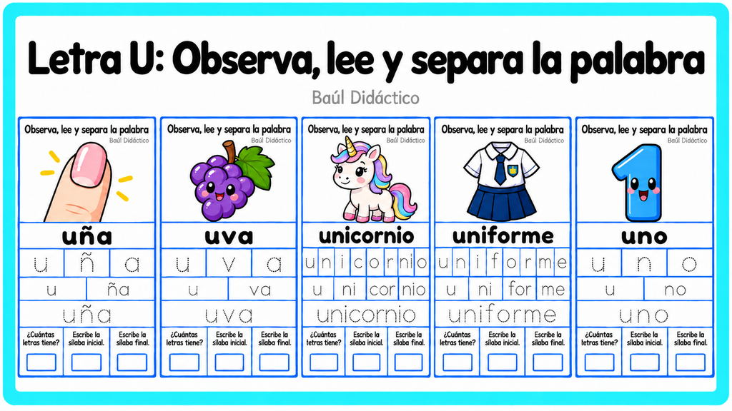 /home/lety/Downloads/Letra U: Observa, lee y separa la palabra