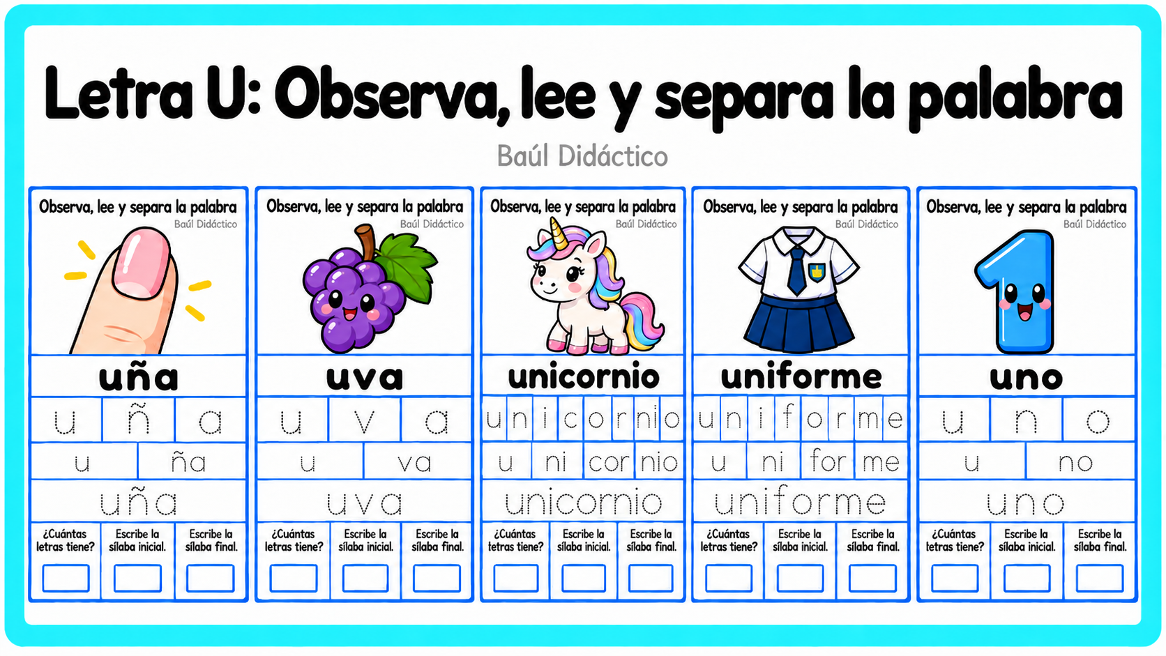 /home/lety/Downloads/Letra U: Observa, lee y separa la palabra