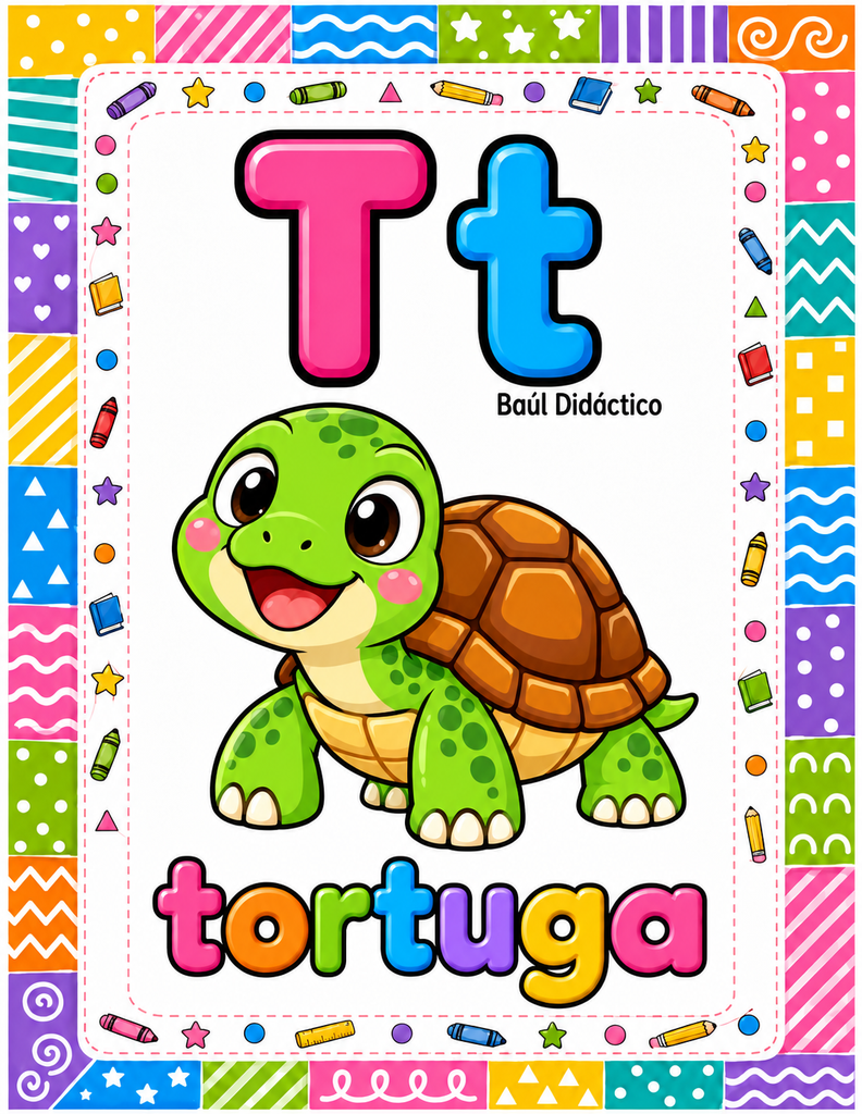Abecedario ilustrado letra por letra
